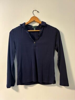 Ralph Lauren Navy Long-Sleeve Henley Shirt